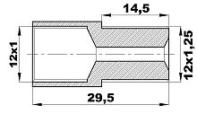 R-133-B/EN Переходник (12х1вн/12х1,25нар) латунь
