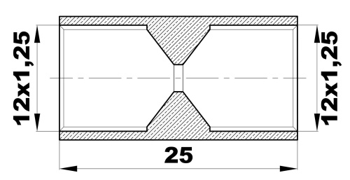 M-221-N Муфта (12x1,25) латунь