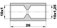 M-123-A/Lru Муфта-Переходник (М10х1/М10х1,25) латунь