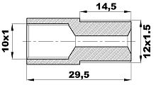 R-150-A/EK Переходник (10х1вн/12х1.5нар) латунь