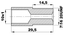 R-180-A/EP20 Переходник (М10х1вн/7/16"20UNFнар) латунь