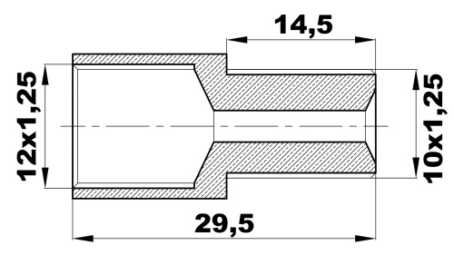 R-225-N/EL Переходник (12х1,25/10х1,25нар) латунь