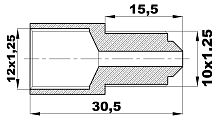 R-414-N/ELX Переходник (12х1,25/10х1,25нар) латунь
