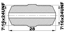 M-622-P24 Соединитель (7/16"24UNF) латунь
