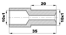 R-102-A/EA35 Переходник (10х1вн/10х1нар) латунь