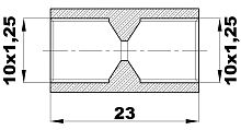 M-201-L Муфта (10х1,25вн) латунь