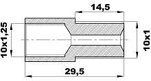R-201-L/EA Переходник (10х1,25вн/10х1нар) латунь
