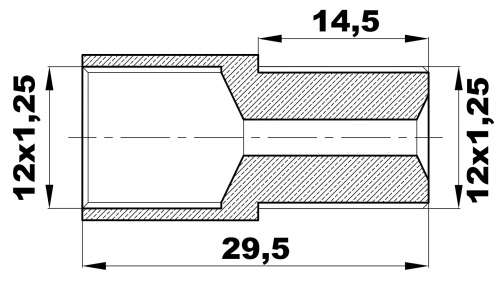 R-226-N/EN Переходник (12х1,25/12х1,25нар) латунь