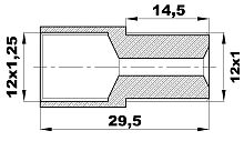 R-227-N/EB Переходник (12х1,25вн/12х1нар) латунь