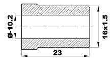 563-D10-23.l - Штуцер Ø-10,2мм.(16х1,5) L-23 латунь