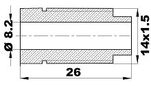533-W8X.l - Штуцер Ø-8,2мм.(14х1,5) латунь