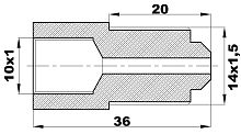 R-162-A/EWX Переходник (10х1вн/14х1,5нар) латунь