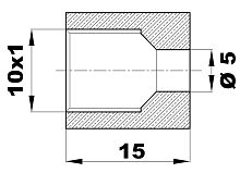 121-EAV.l - Гайка/штуцер Ø-5мм.(10х1) латунь