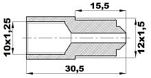 R-242-L/EKX Переходник (10х1.25вн/12х1.5нар) латунь