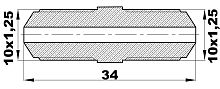 M-213-EL Соединитель (10х1,25нар) латунь