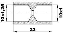 M-121-A/L Муфта-Переходник (10х1/10х1,25вн) латунь