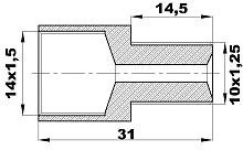 R-261-INJ/EL Переходник (14х1,5вн/10х1,25нар) латунь