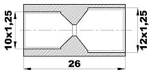 M-240-L/N Муфта-Переходник (10х1,25х1/12х1,25вн) латунь