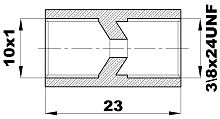M-159-A/F24X Муфта/Переходник (10х1/3/8"24UNFвн) латунь