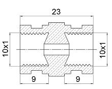 M-115-A(17) Муфта (10х1вн) с нар.проточкой Ø-15.4мм