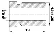 NX.l - Штуцер Ø-6,4мм.(12х1,25) латунь