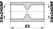 M-602-F24 Муфта (3/8"24UNF) латунь