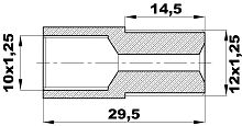 R-144-L/EN Переходник (10х1,25вн/М12х1,25нар) латунь
