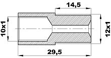R-130-A/EB Переходник (10х1вн/12х1нар) латунь