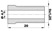 096-Q9.l - Штуцер Ø-4,8мм.(9х1,25) латунь