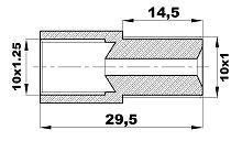 R-131-LX/E Переходник (10х1,25вн/10х1нар) латунь
