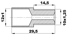 R-146-B/EL Переходник (12х1вн/10х1,25нар) латунь