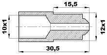 R-132-A/EBX Переходник (10х1вн/12х1нар) латунь