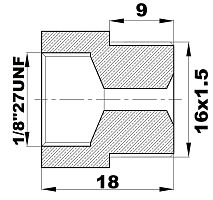 R-686-1/8"27-ED Переходник (1/8"27NPT/16х1.5нар) латунь