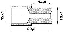 R-147-B/EB Переходник (12х1вн/12х1нар) латунь