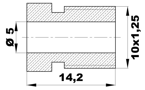 M.l - Штуцер Ø-5мм.(10x1.25) латунь