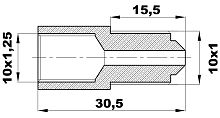 R-204-L/EAX Переходник (10х1,25вн/10х1нар) латунь