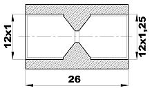 M-340-B/N Муфта-Переходник (12x1/12x1,25вн) латунь